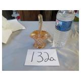 Marigold Carnival Glass Small Basket