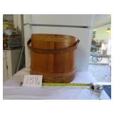 Vtg Primitive (Firkin)Wood Sugar Bucket With