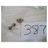 Vtg Signed B David Earrings/Brootch