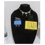 Vtg Rhinestone Chocker/Earrings