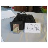 Vtg Black Beaded Evening Clutch Purse And Mirror