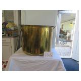 Huge Hammered Brass Bucket And Iron Handles
