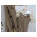 Vtg Girl Scout Uniform And 2 Badges Size14