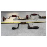 3-Ratcheting auger hand brace drills.