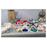 Vtg Crotchet Doll Outfits, Handmade Doll Decor,