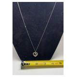 Sterling Silver Pendant Mother & Child Heart & CZ