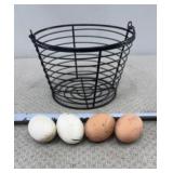 Small Egg Basket with Decorative eggs