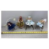 Greek folk art doll, metal dollhouse chair