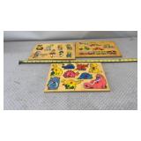 1985 Small World Toys Wooden Peg Puzzle