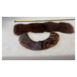 Vtg brown genuine mink fur stoles