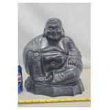Black resin Laughing Buddha
