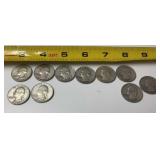 10-U.S. Washington silver quarters, 90% silver,