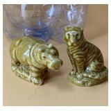 Wade England porcelain 'Whimsies' tiger & hippo