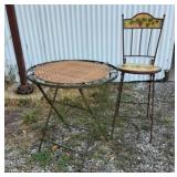 Vtg wrought iron bistro set