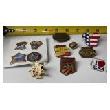 Various Lapel Pins including, patriotic, and