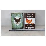 Metal Decorative Chicken Signs