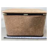 Pearl-Wick hassock storage Ottoman featuring a