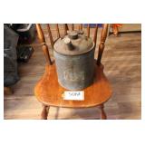 VINTAGE METAL OIL CAN, APPROX 1 GAL SIZE