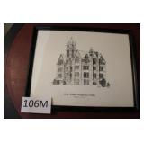 FRAMED PICTURE OF NORTH HALL, NORTH