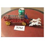 CAST IRON HORSE DRAWN HOOK & LADDER