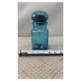 Vintage Belgium Blue Glass Canister Jar