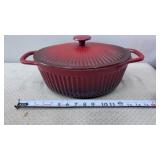 Paula Dean 5 Quart Burgundy Red Enamel Cast Iron