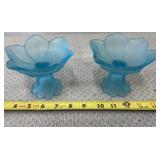 Westmoreland Glass Company blue satin lotus petal