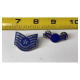 U.S. Air Force rank insignia pins.