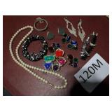 JEWELRY, BRACELETS, PEARL NECKLACE, PIN