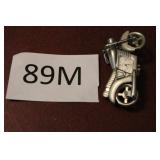 TIMEX MINIATURE MOTORCYCLE CLOCK, SILVER