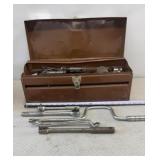 Metal Toolbox with tools