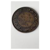 1916 Canadian 'Large Cent' featuring a maple leaf