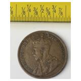 1917 Canada Large Cent Coin 1c Canadian Bronze