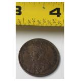 1914 1 Large cent Bronze Canadian one George V