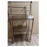 BRASS SHELF W/3 GLASS SHELVES 19 X 11 X 17 1/2