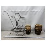 Terra Cotta Planters, metal Plant Stand and more