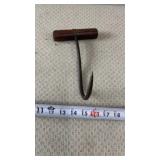 Antique Cast Iron Hay Bale Ice Meat Farm Hook w/