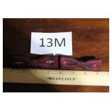 2 CHILDRENS CLIP ON BOW TIES, BURGUNDY