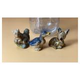 Wade Whimsies porcelain animal figurines, Red