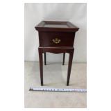 Mahogany Inlaid Box on Stand With Display Glass