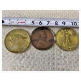 Replica Saint-Gaudens / Lincoln Hybrid Tokens: