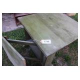 GREEN DROP LEAF TABLE, 1 LEAF NEEDS