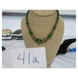 Vtg Cat Eye Glass Beads Necklace