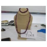 925 Closure Natural Purple Red Ruby Necklace And