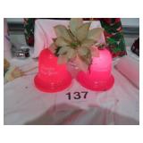 Vtg Christmas Bell With Poinsettia (Works)