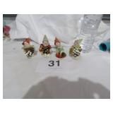 1940-50S Putz Pine Cone Elf Ornaments Japan