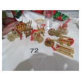 Vtg Handmade Wooden Ornaments