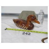 Vtg Old Wood Carved Hand Painted Duck Decoy 14 1/2