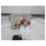1900 Glass Battery jar With Vtg Ornaments