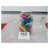 Vtg Pickle Jar Full Christmas Ornaments